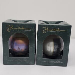 Bradford Exchange Thomas Kinkade Signature collection Christmas Ornament x2
